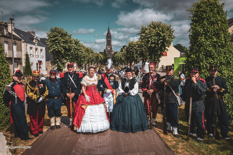 Reconstitution de Napoléon III, Eugénie et Elisa Baciocchi à Colpo