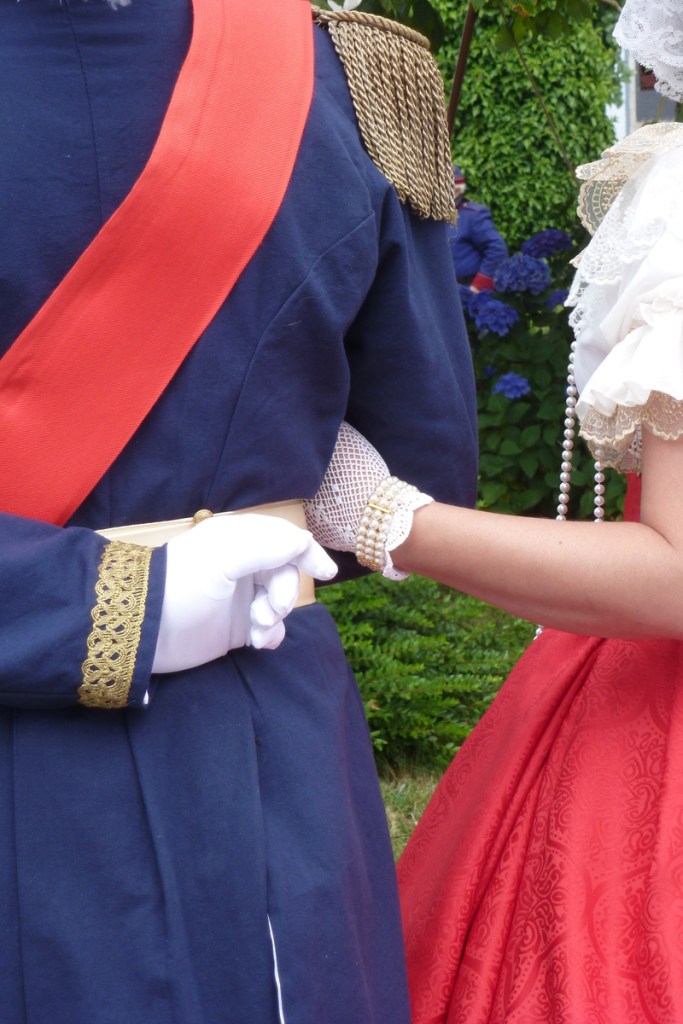 Reconstitution de Napoléon III, Eugénie et Elisa Baciocchi à Colpo