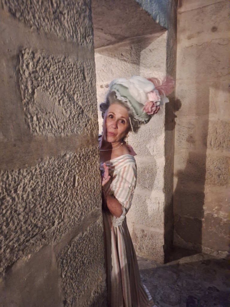 Membres de Crinolines et Cie en costumes XVIIIe siècle au château de Vaux-le-Vicomte 